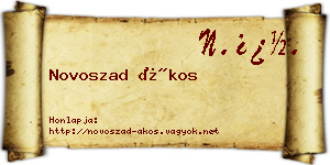 Novoszad Ákos névjegykártya
